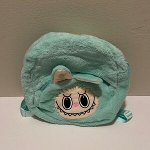 Labubu Inspired Cute Mint Green Plush Backpack with Monsters Face